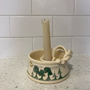 Signed, Handmade Stoneware Art Pottery by Lynn Gray Potpourri Candle Holder